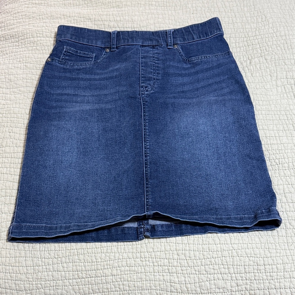 Gloria Vanderbilt Classic Blue Pull On MIDI Skirt